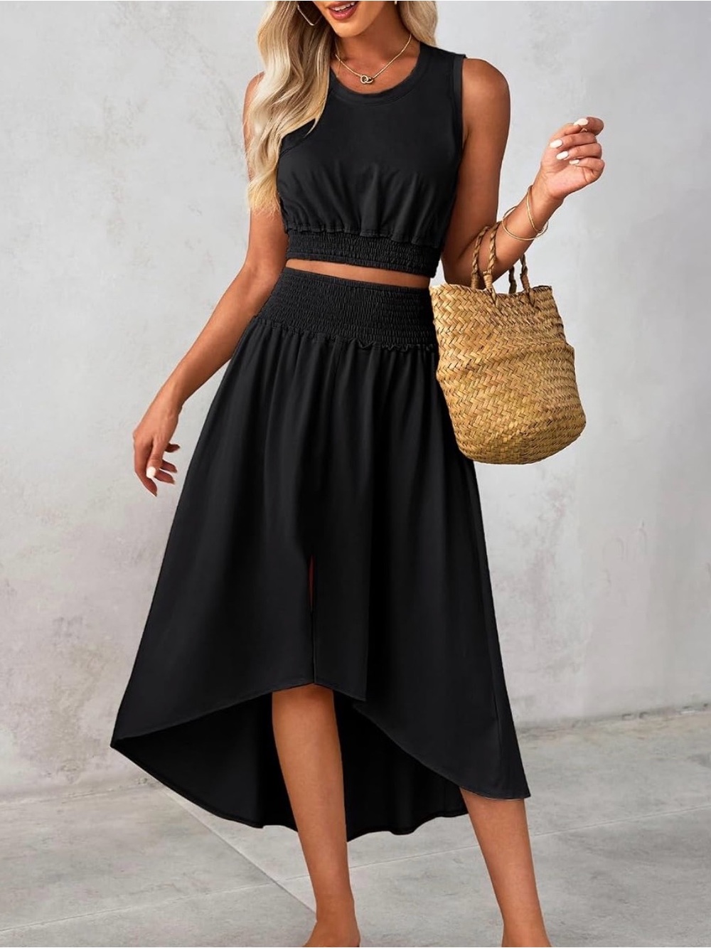 2 Piece Skirt Crop Top Black L Large Luvmania Brand NEW - Picture 11 of 14
